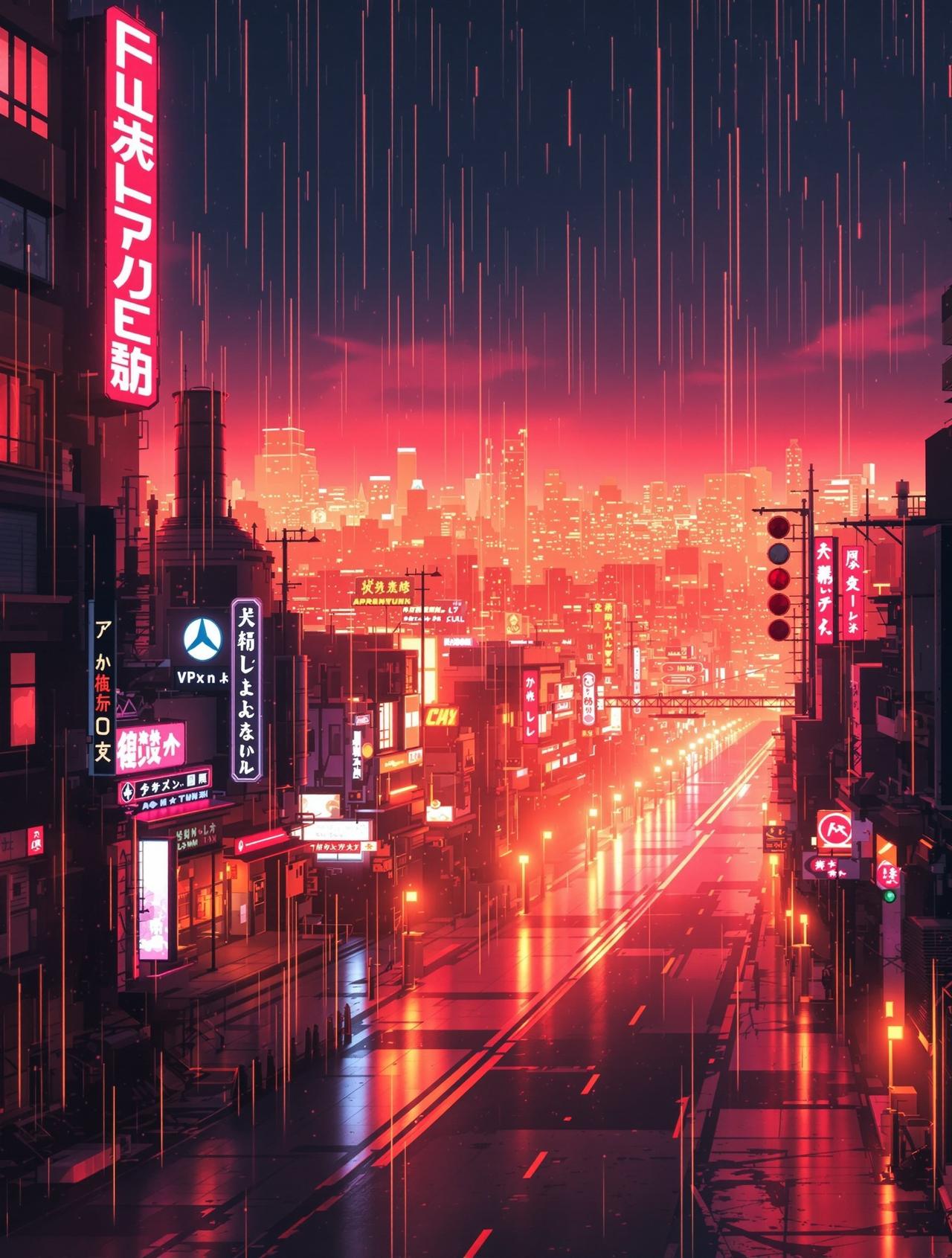 《霓虹猎人》赛博朋克动作电影海报，霓虹灯闪烁的都市夜景中神秘猎人的剪影